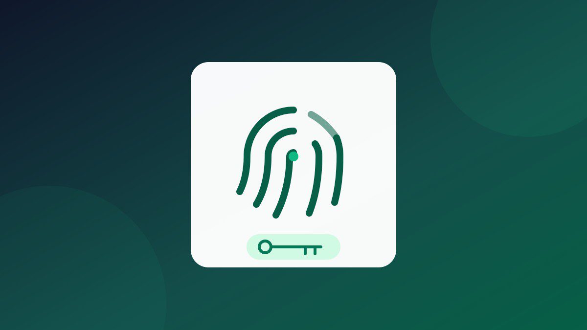 Ikona odcisku palca i klucza symbolizująca passkeys, czyli klucze dostępu