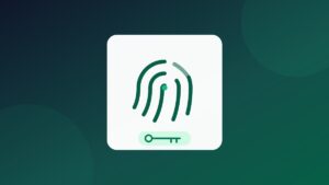 Ikona odcisku palca i klucza symbolizująca passkeys, czyli klucze dostępu