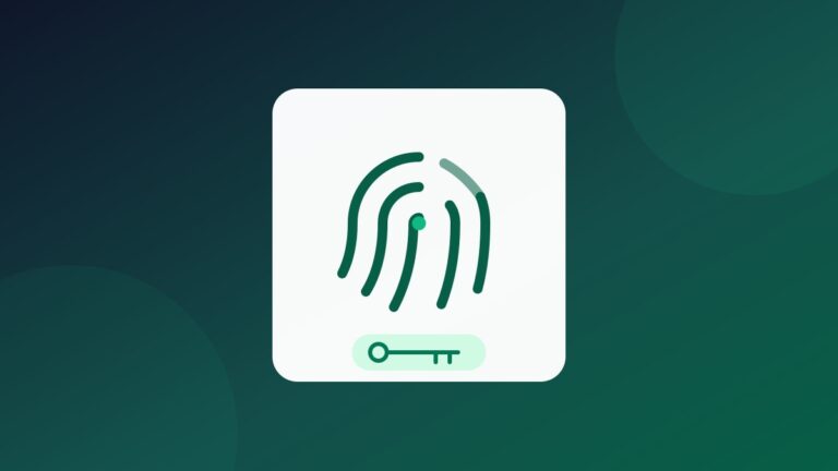 Ikona odcisku palca i klucza symbolizująca passkeys, czyli klucze dostępu